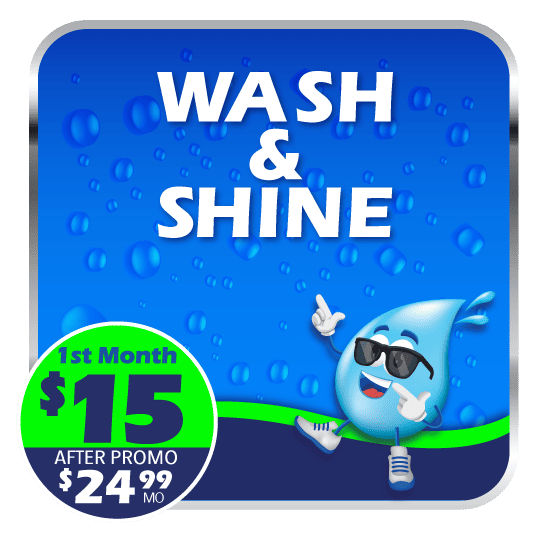 Wash & Shine Offer at just $15 for 1st month at ClearWater Express Car Wash