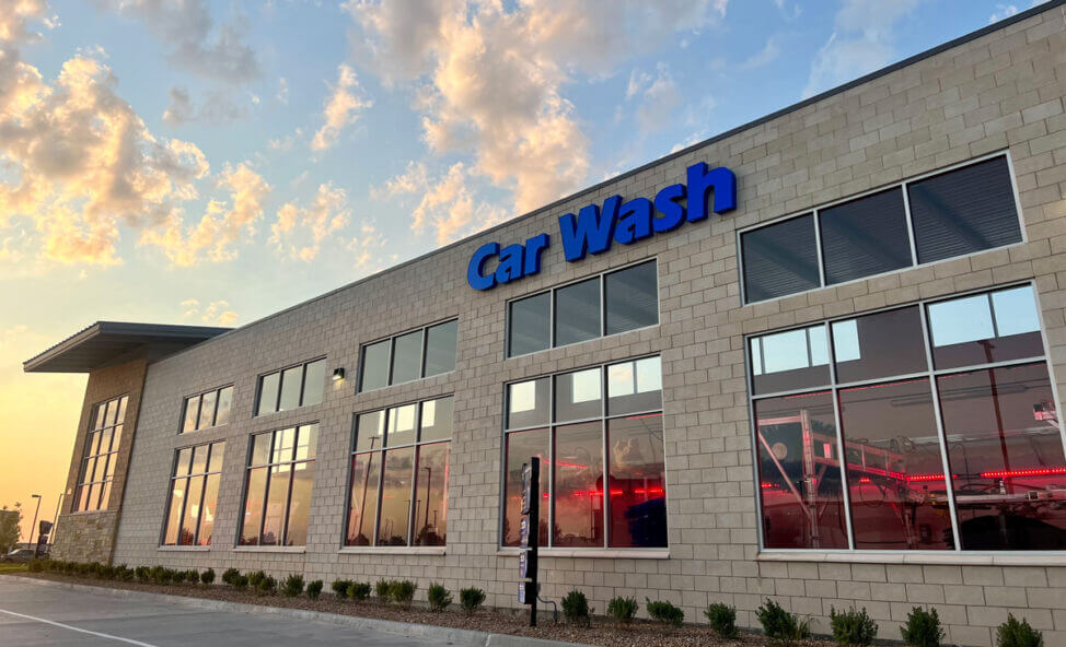 An Exterior View of Clearwater Express Car Wash Center in Houston Heights, TX