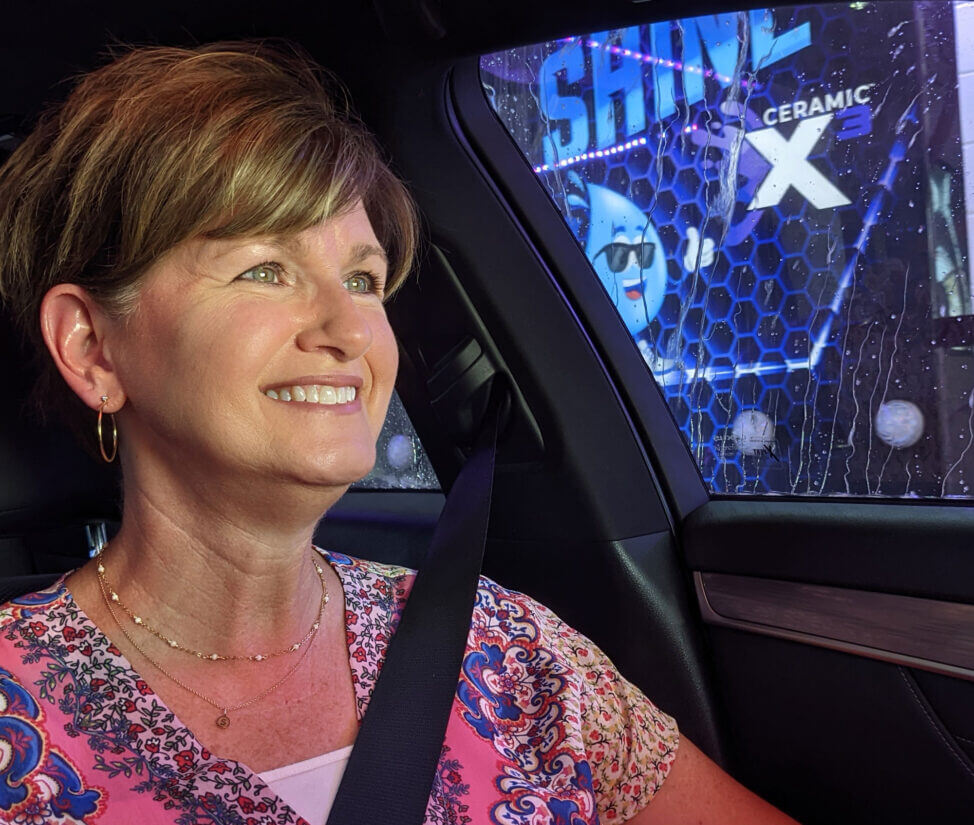 A Woman is Satisfied after the Car Wash Service in Katy, TX